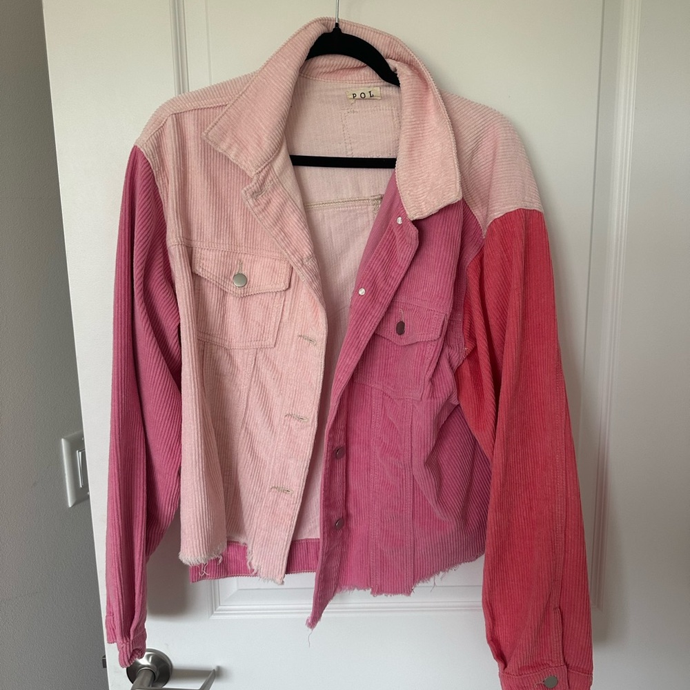 Vibrant Pink Two-Tone Jean Jacket